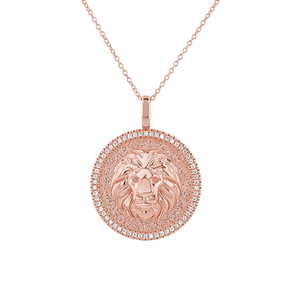 Diamond Zodiac Coin Medallion Necklace - Lotus Diamond