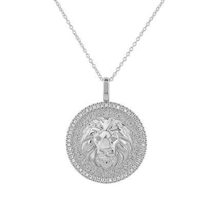 Diamond Zodiac Coin Medallion Necklace - Lotus Diamond