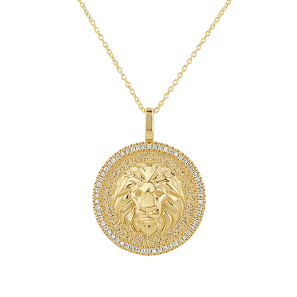 Diamond Zodiac Coin Medallion Necklace - Lotus Diamond