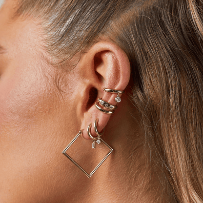 Dome Ear Cuff - Lotus Diamond