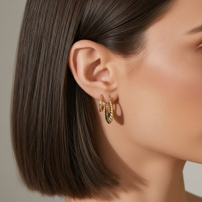 Door Knocker Earrings - Lotus Diamond