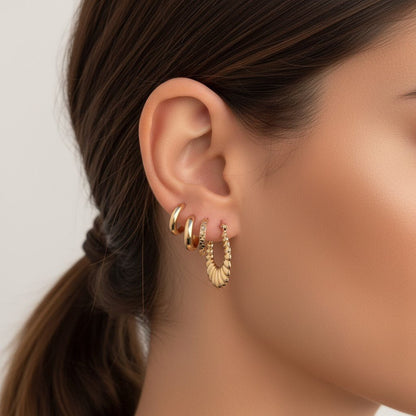 Door Knocker Earrings - Lotus Diamond