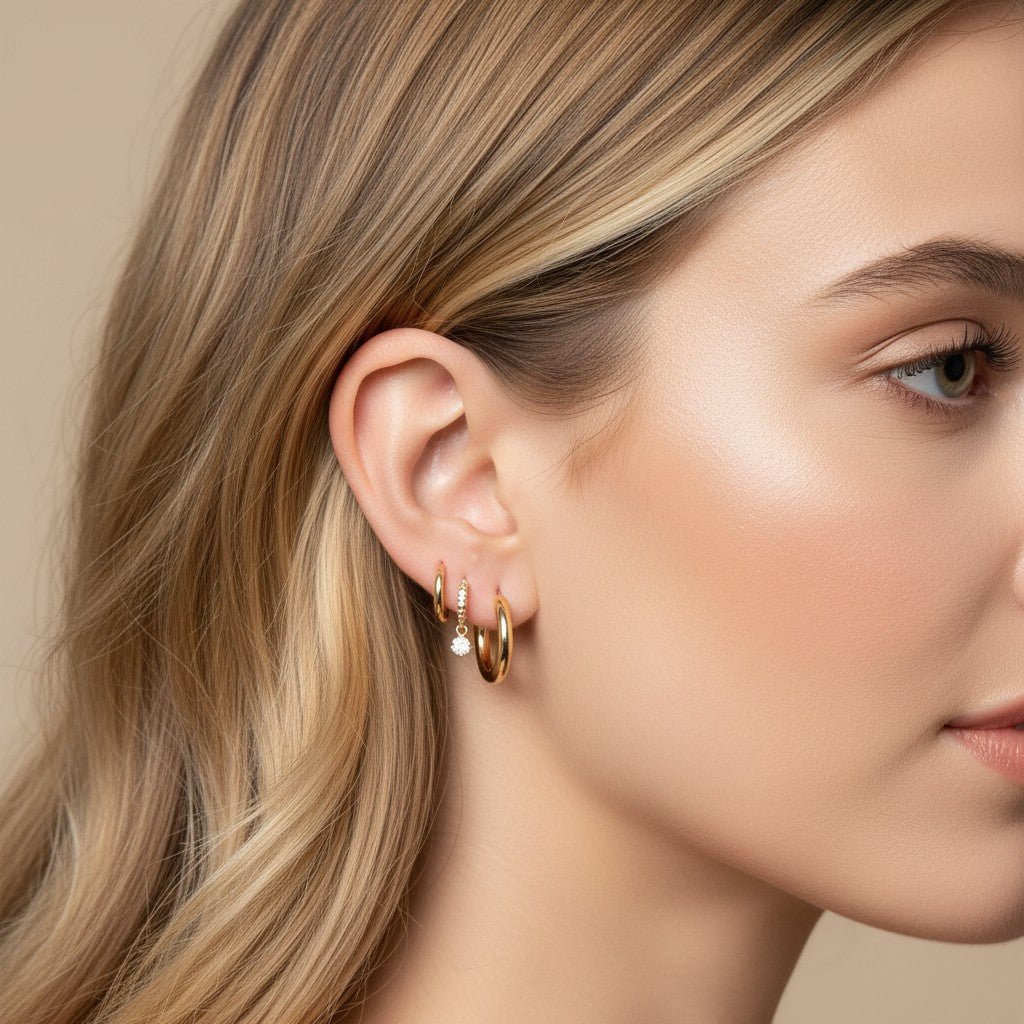 Door Knocker Earrings - Lotus Diamond