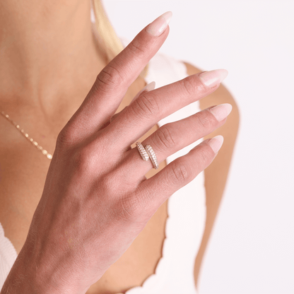 Double Diamond Rendezvous Ring - Lotus Diamond