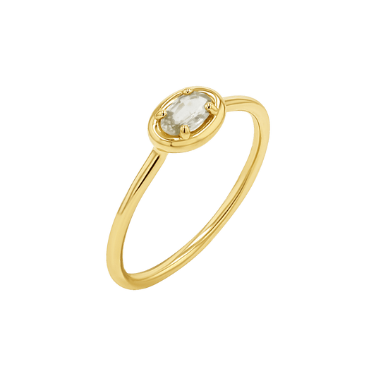 East - West Oval Sapphire Ring - Lotus Diamond