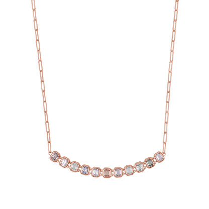 Emerald Cut Sapphire Choker Necklace - Lotus Diamond