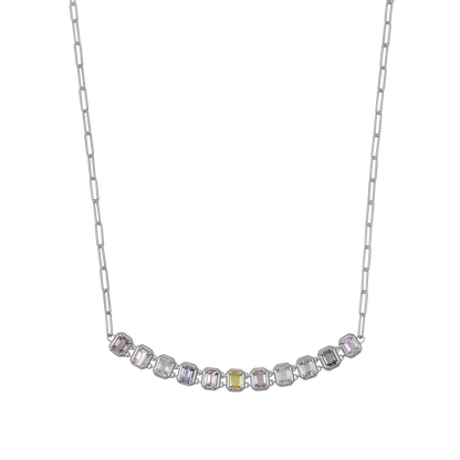 Emerald Cut Sapphire Choker Necklace - Lotus Diamond