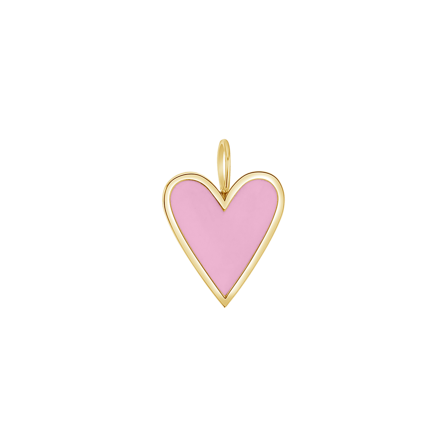Enamel Elongated Heart Charm - Lotus Diamond
