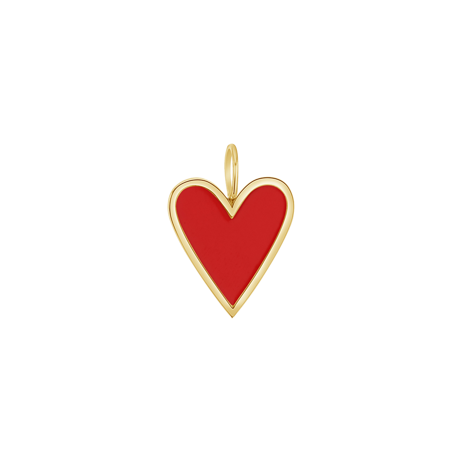 Enamel Elongated Heart Charm - Lotus Diamond