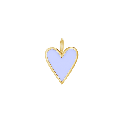 Enamel Elongated Heart Charm - Lotus Diamond