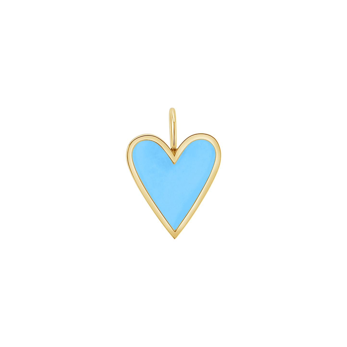 Enamel Elongated Heart Charm - Lotus Diamond