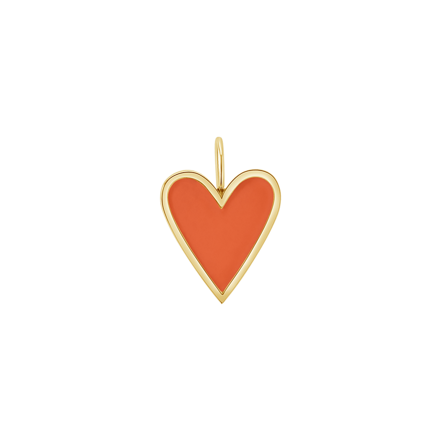 Enamel Elongated Heart Charm - Lotus Diamond