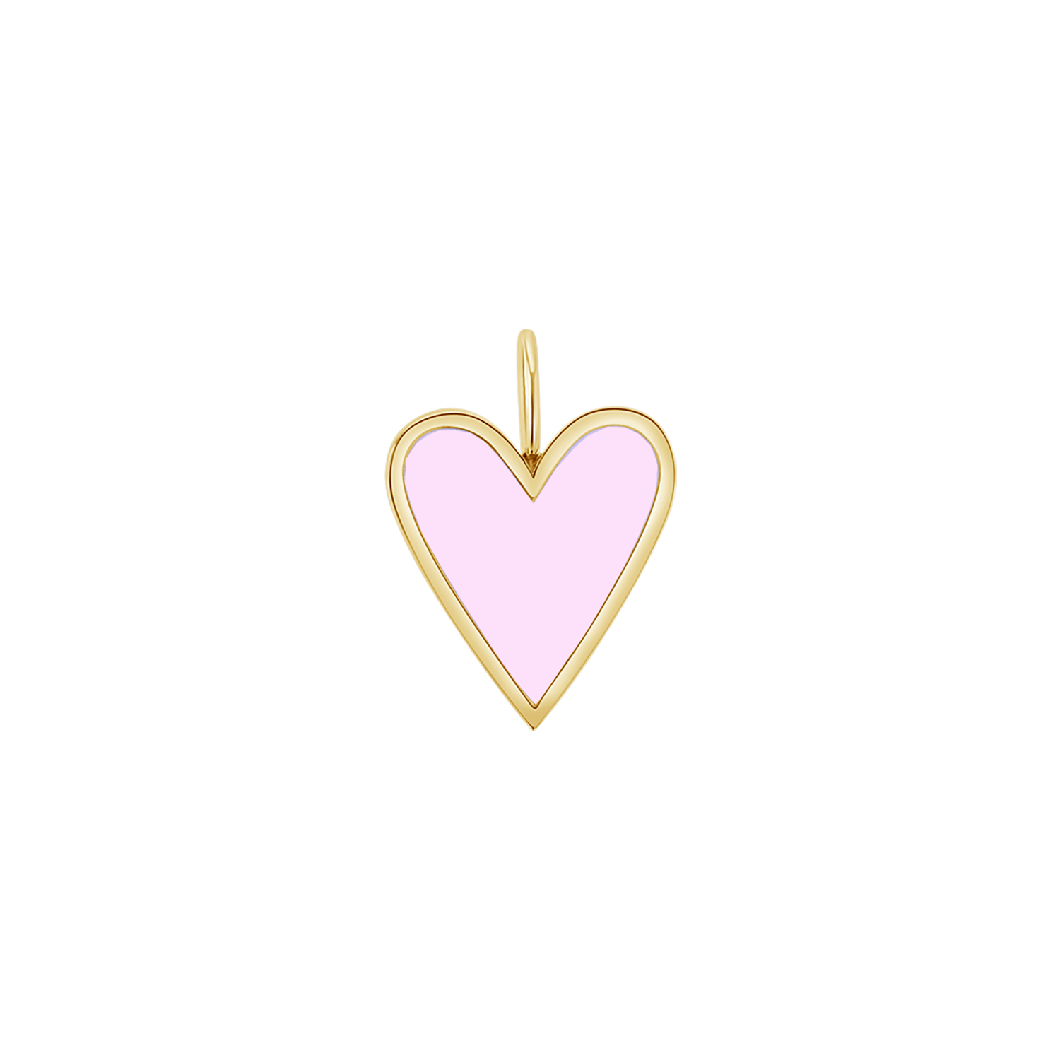Enamel Elongated Heart Charm - Lotus Diamond