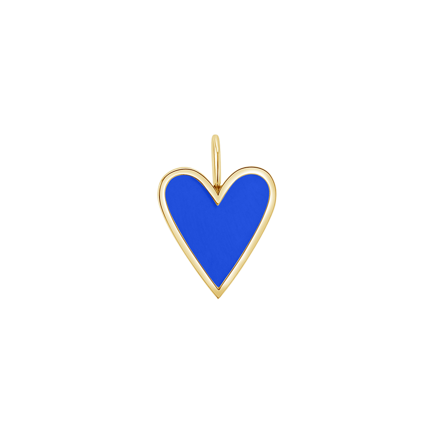 Enamel Elongated Heart Charm - Lotus Diamond