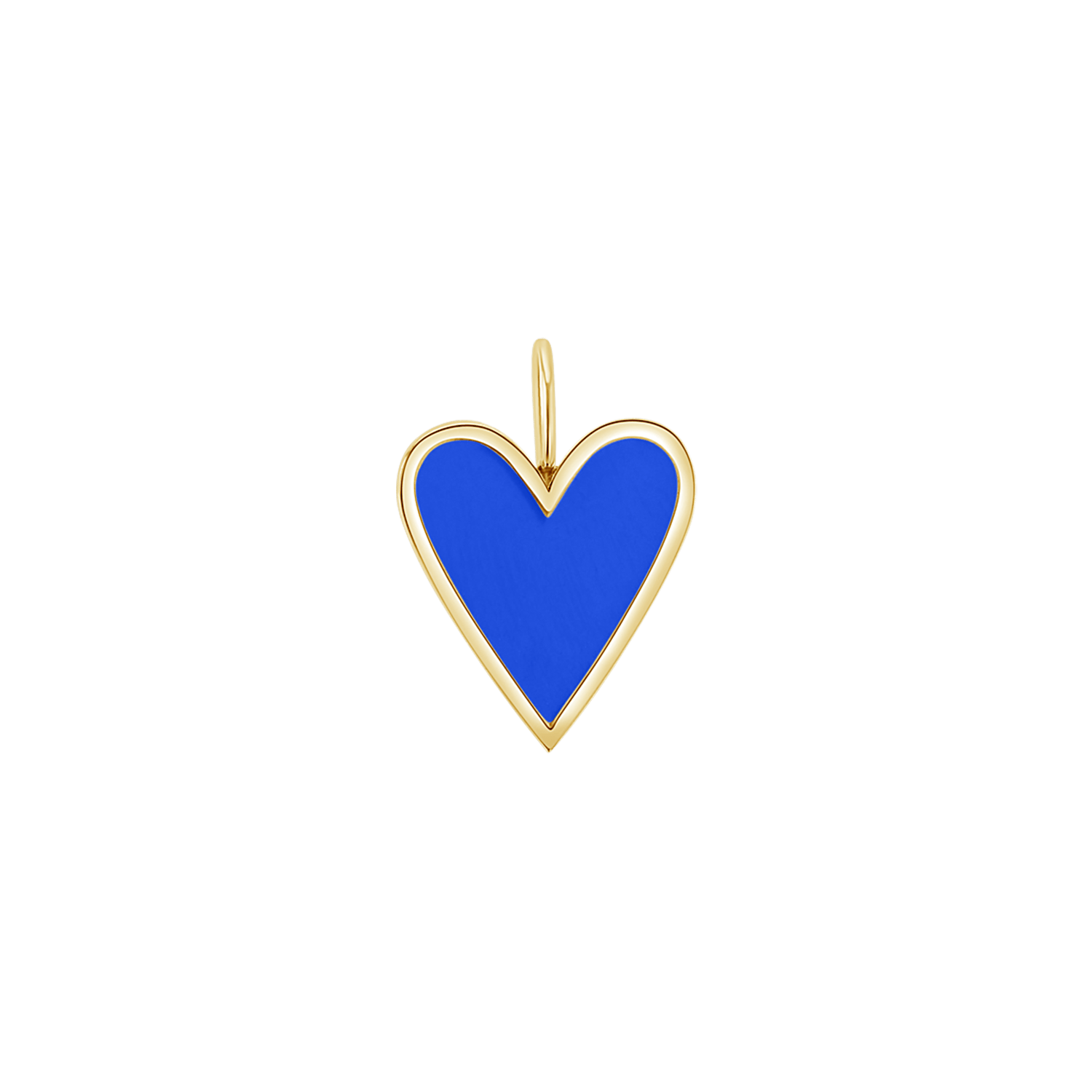 Enamel Elongated Heart Charm - Lotus Diamond