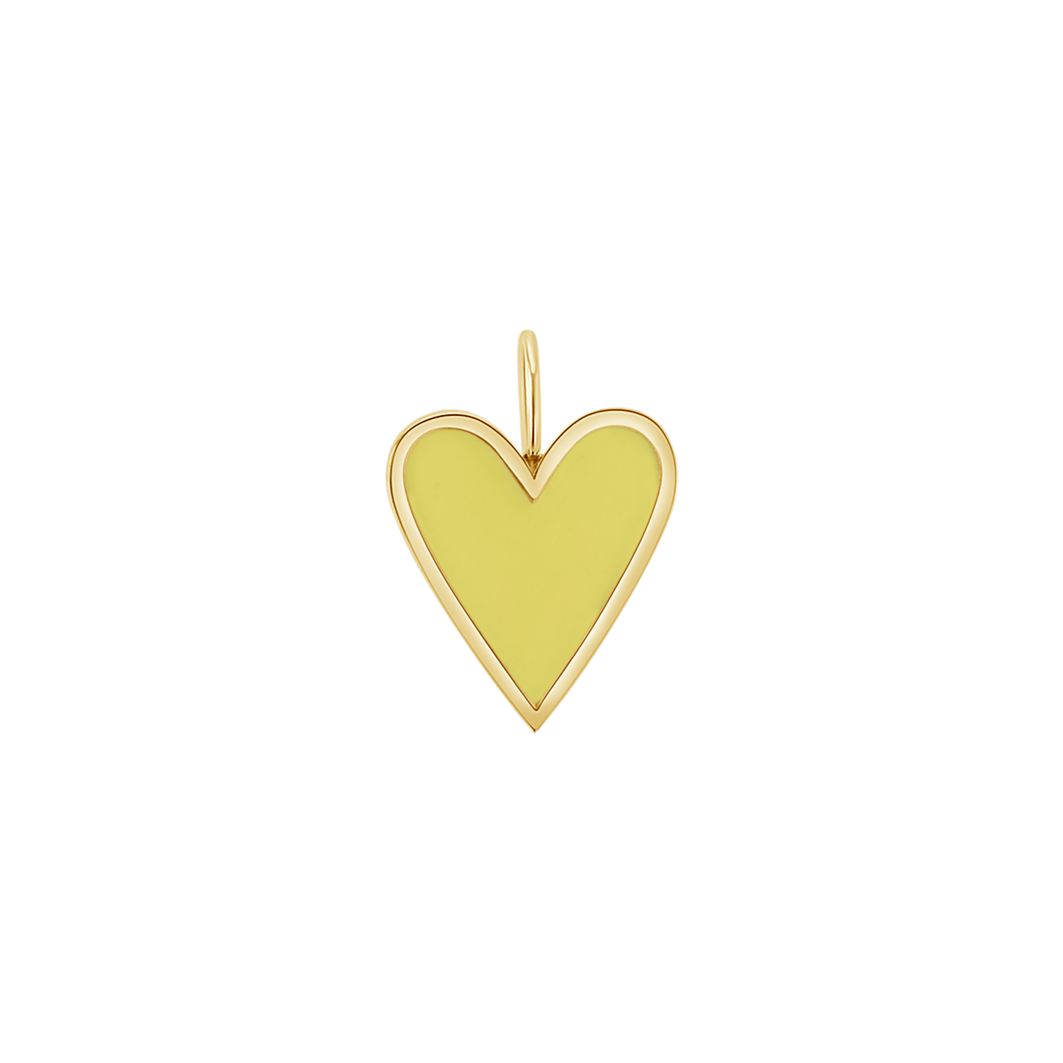 Enamel Elongated Heart Charm - Lotus Diamond