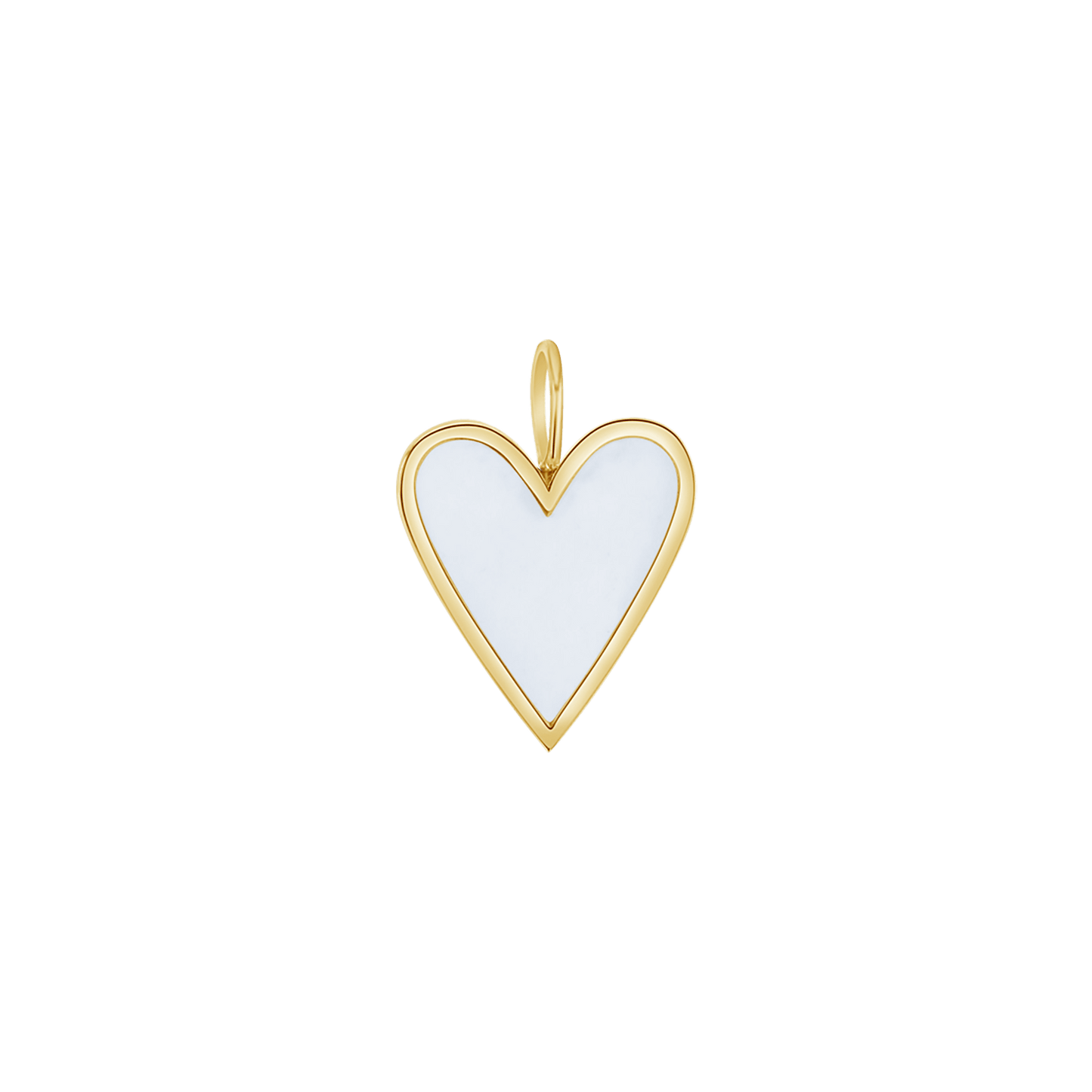 Enamel Elongated Heart Charm - Lotus Diamond