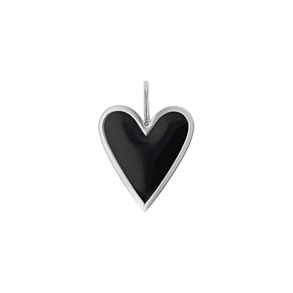 Enamel Elongated Heart Charm - Lotus Diamond