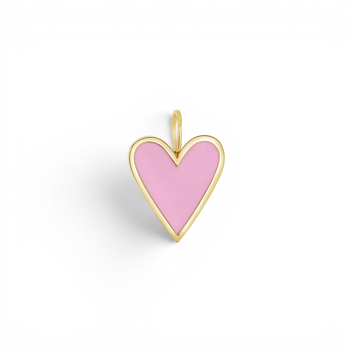 Enamel Elongated Heart Charm - Lotus Diamond