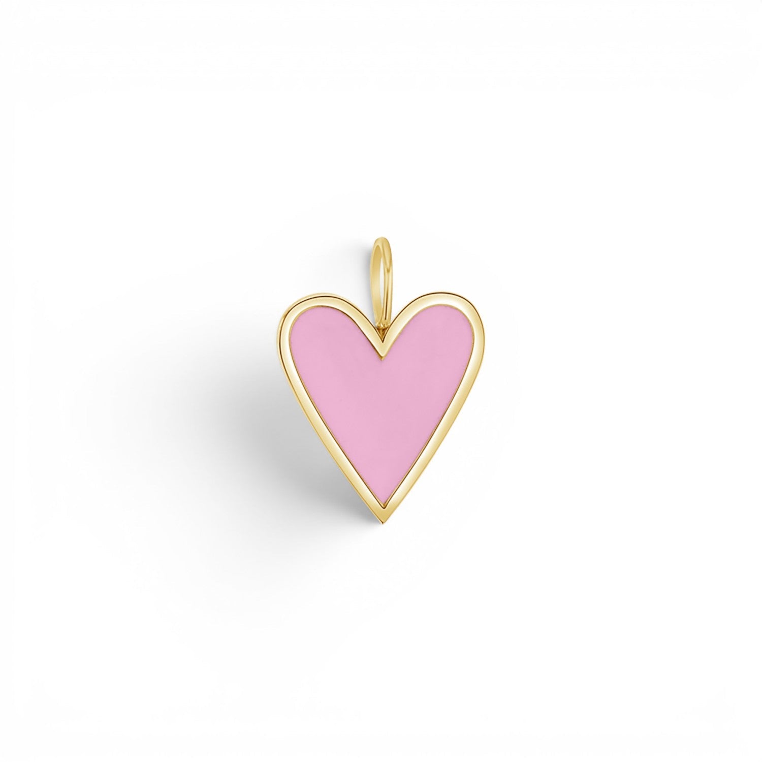 Enamel Elongated Heart Charm - Lotus Diamond