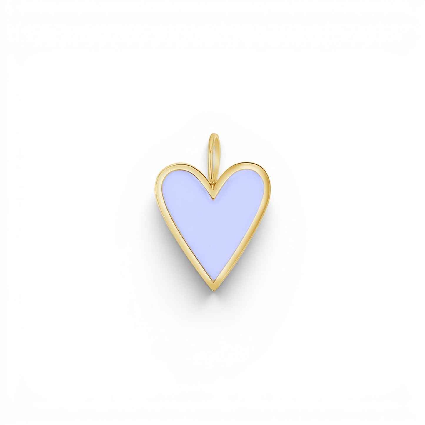 Enamel Elongated Heart Charm - Lotus Diamond