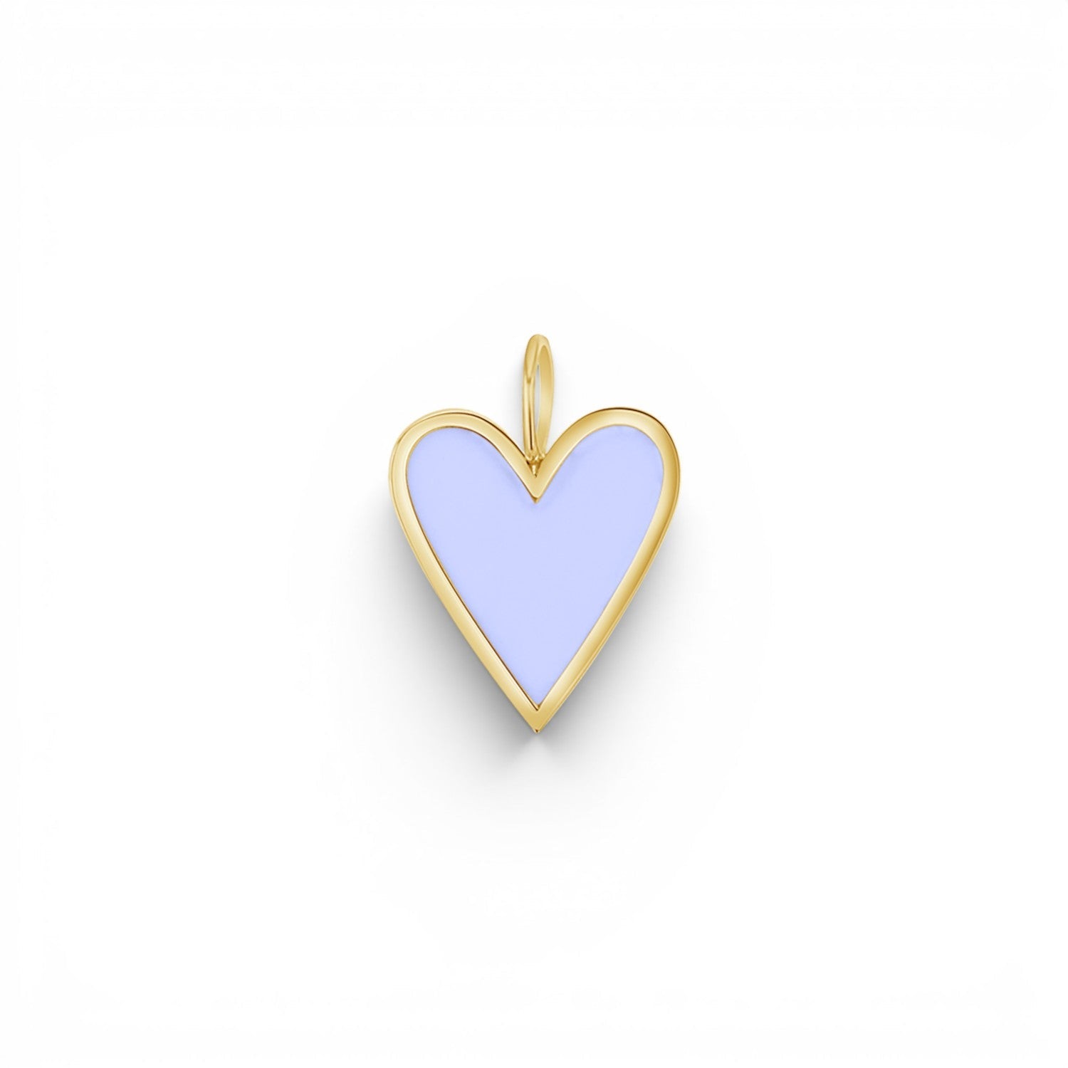 Enamel Elongated Heart Charm - Lotus Diamond