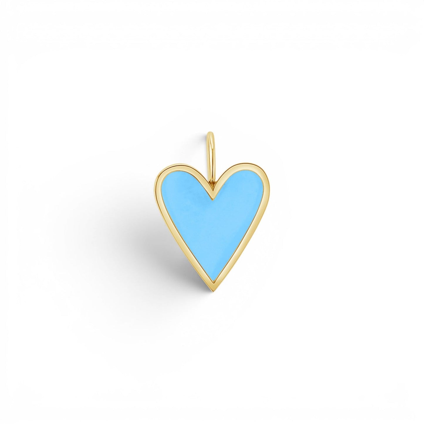 Enamel Elongated Heart Charm - Lotus Diamond