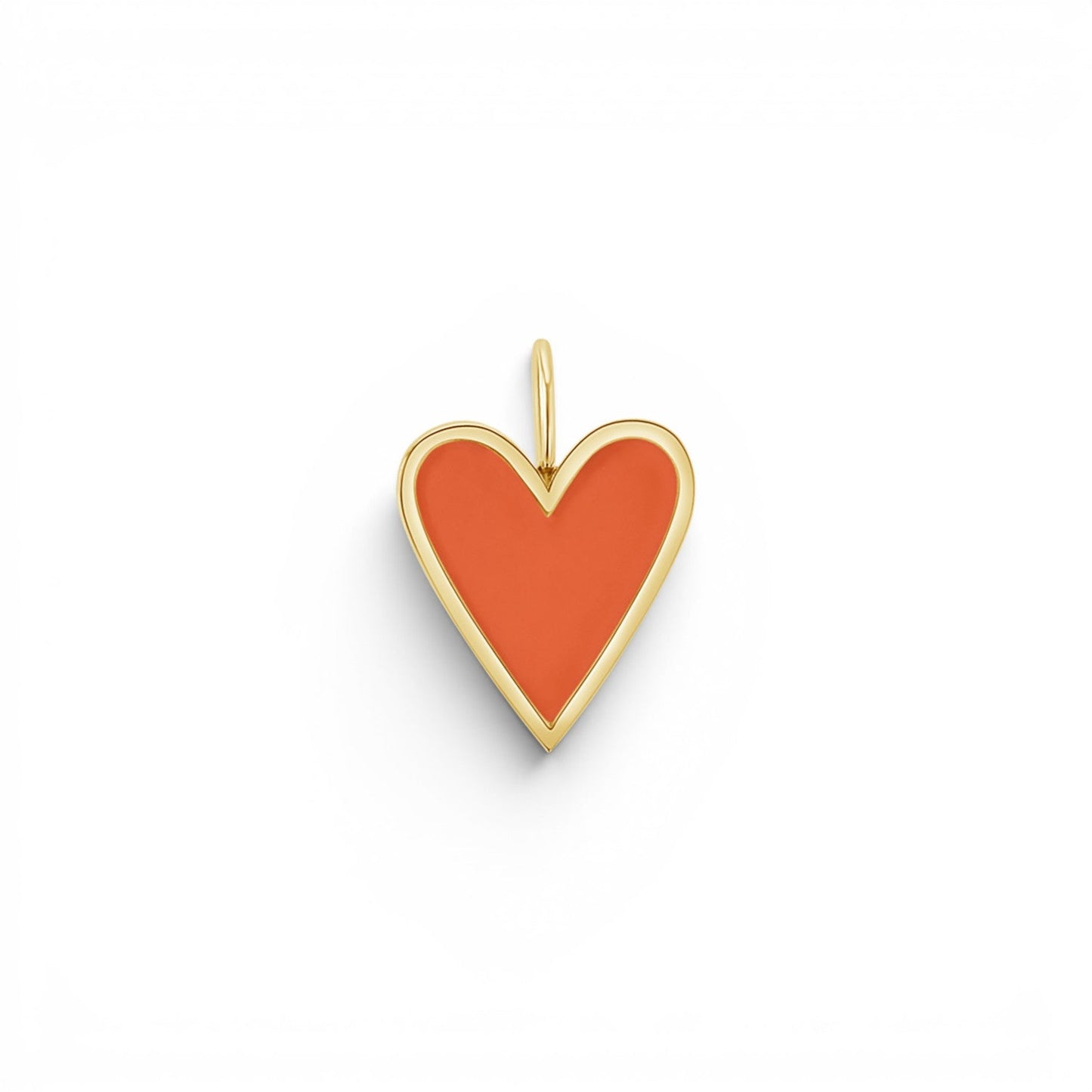 Enamel Elongated Heart Charm - Lotus Diamond