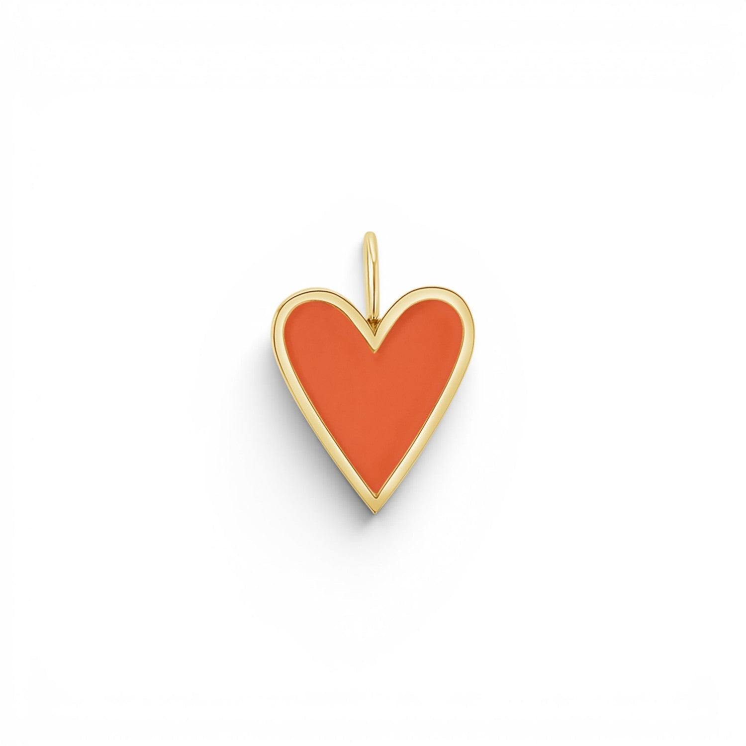 Enamel Elongated Heart Charm - Lotus Diamond