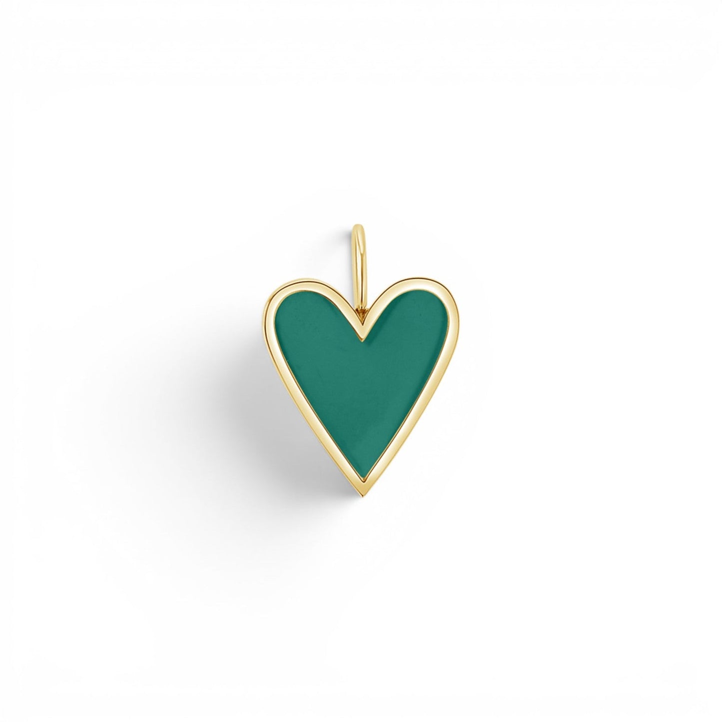 Enamel Elongated Heart Charm - Lotus Diamond