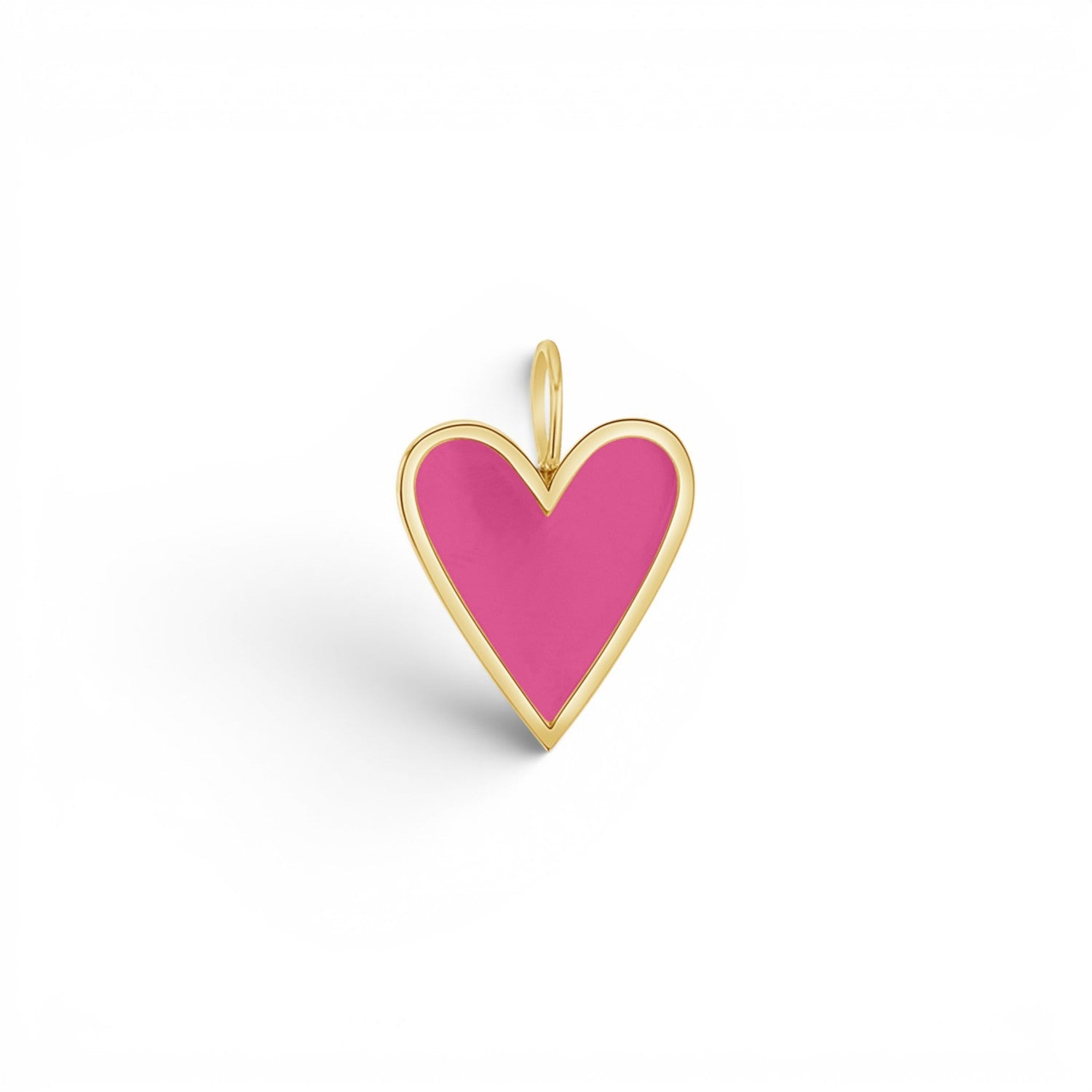 Enamel Elongated Heart Charm - Lotus Diamond