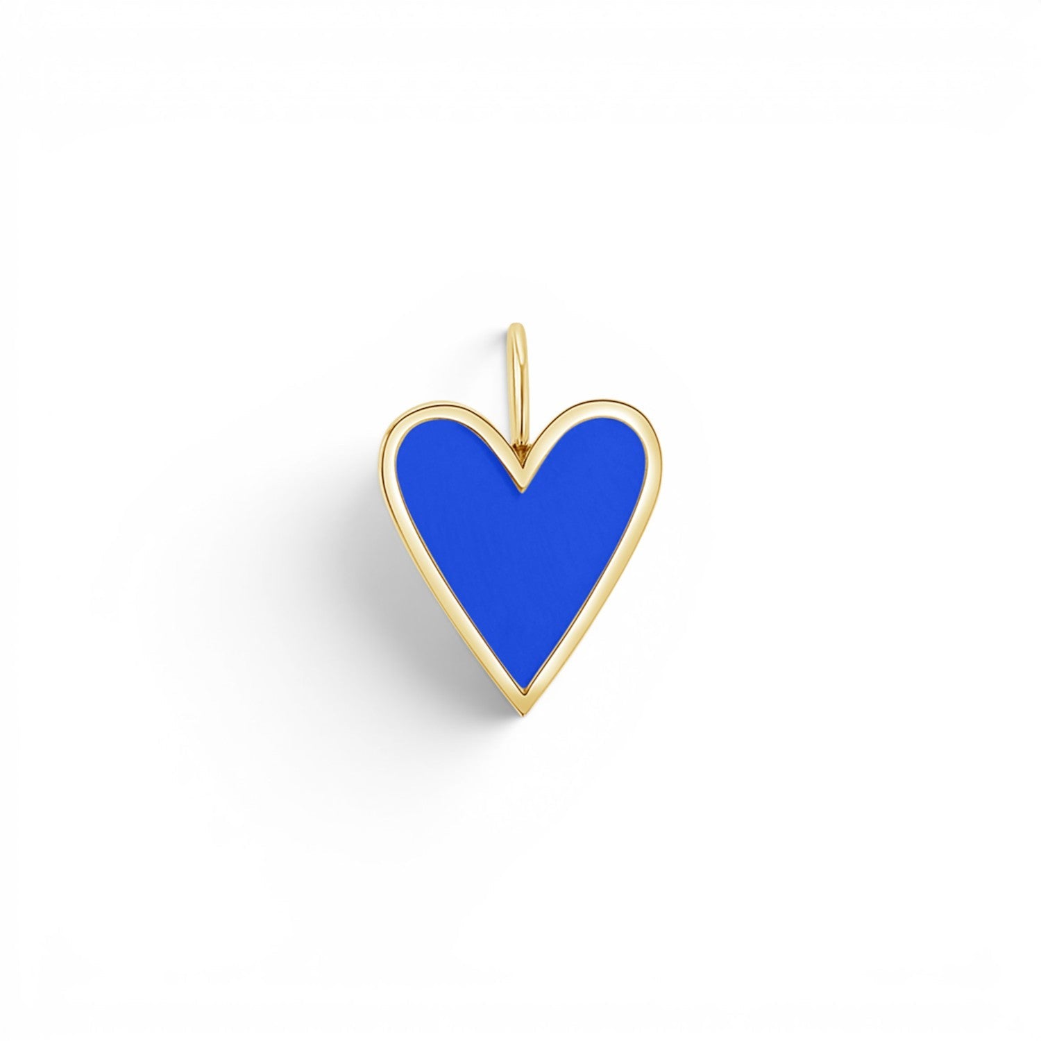 Enamel Elongated Heart Charm - Lotus Diamond
