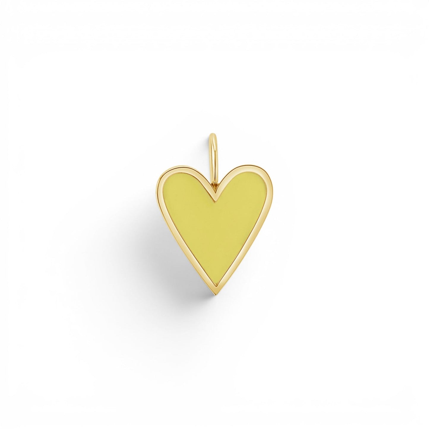 Enamel Elongated Heart Charm - Lotus Diamond