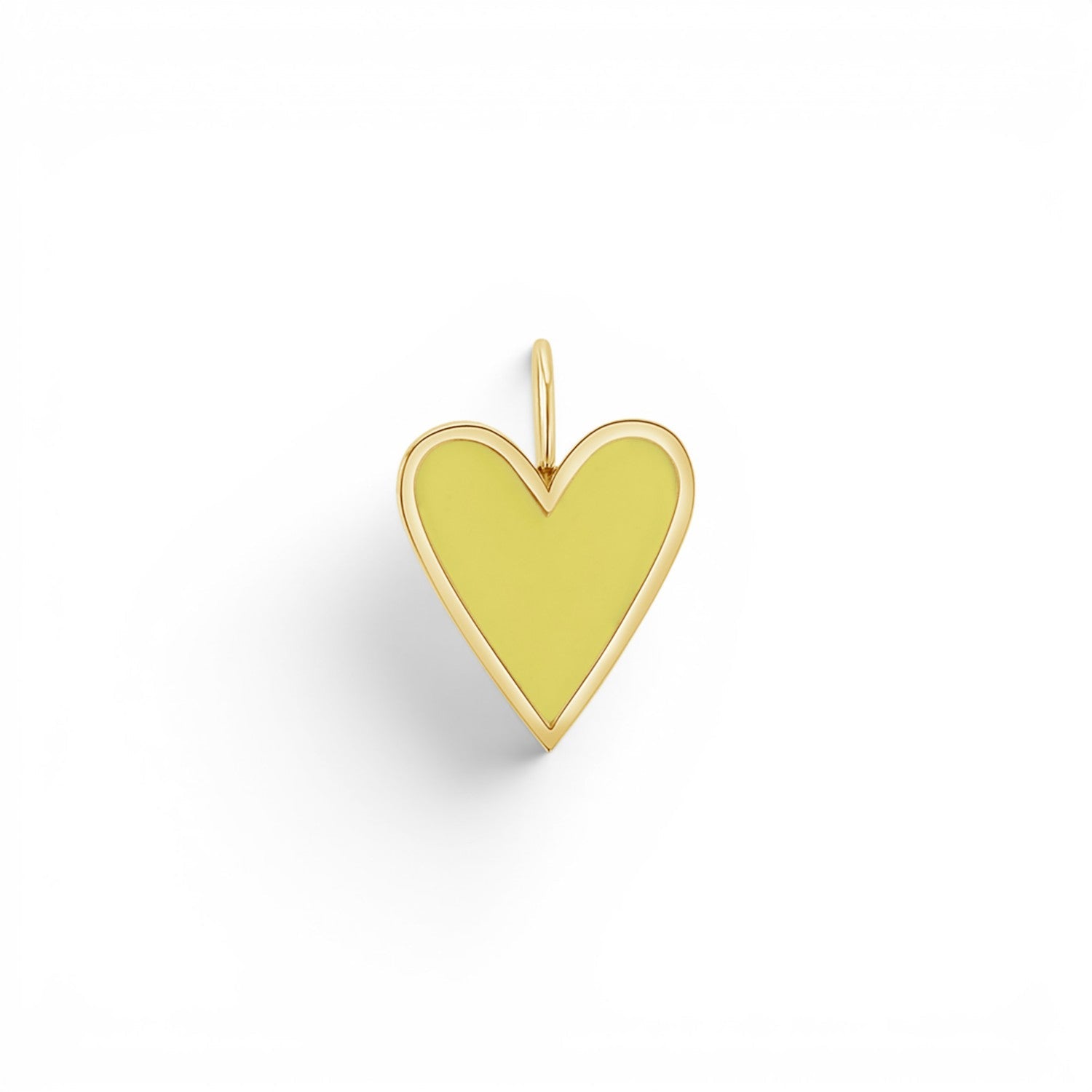 Enamel Elongated Heart Charm - Lotus Diamond