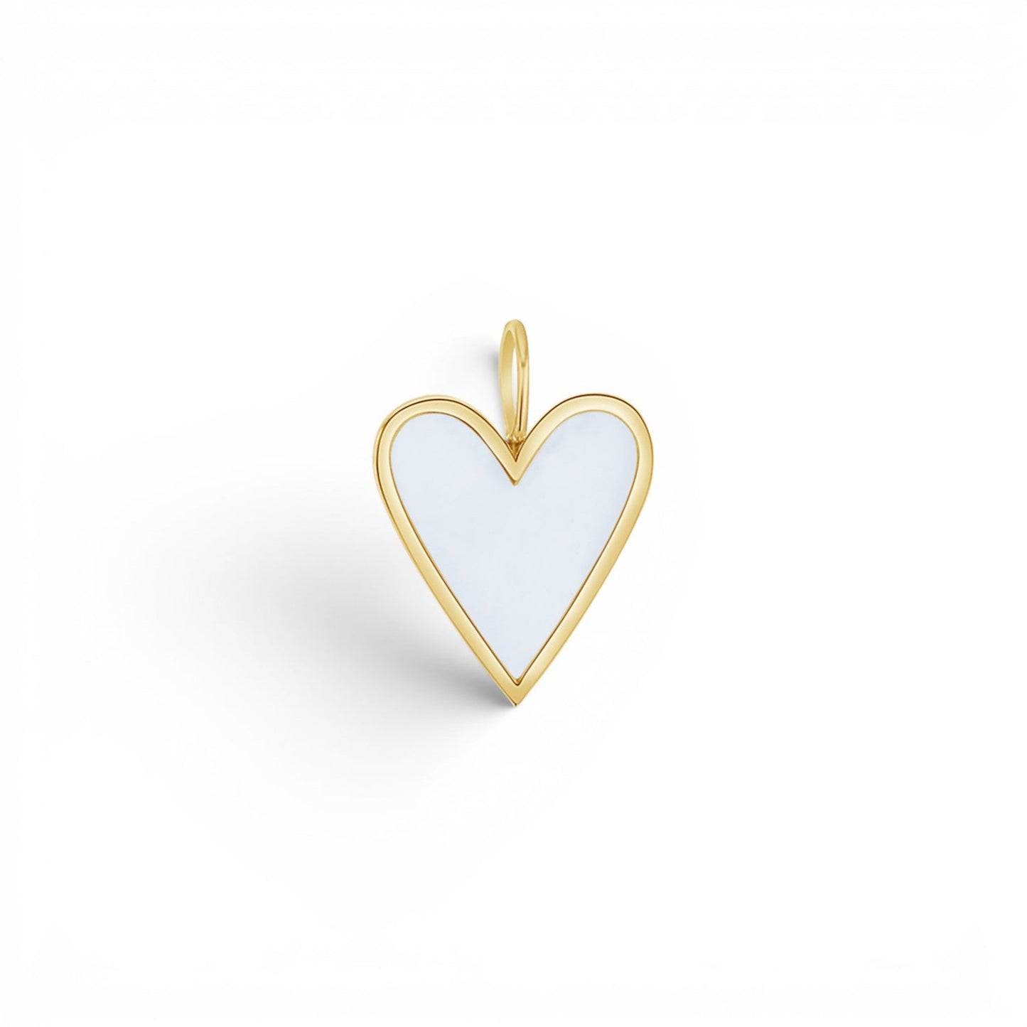 Enamel Elongated Heart Charm - Lotus Diamond