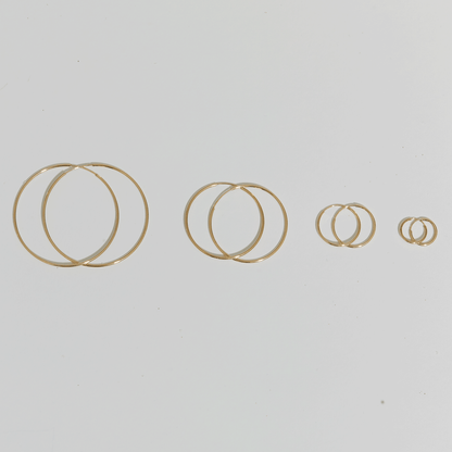 Endless Gold Hoop Earrings - Lotus Diamond