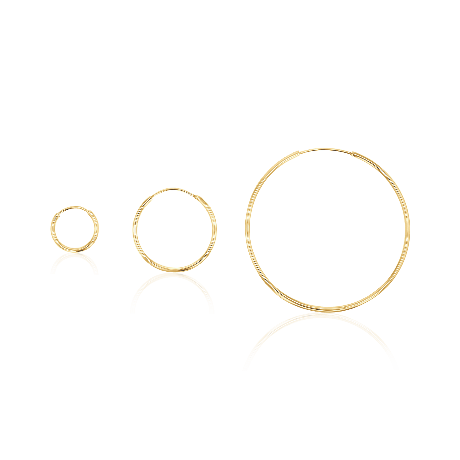 Endless Gold Hoop Earrings - Lotus Diamond