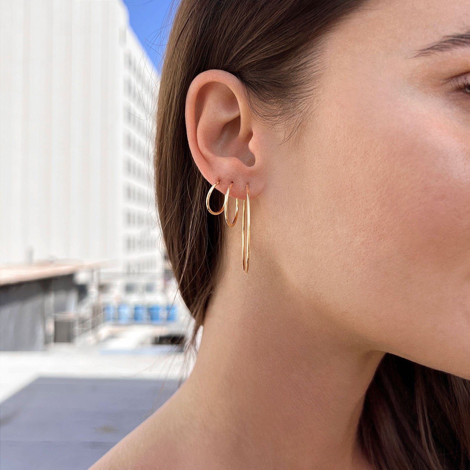 Endless Gold Hoop Earrings - Lotus Diamond