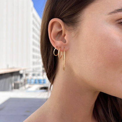 Endless Gold Hoop Earrings - Lotus Diamond