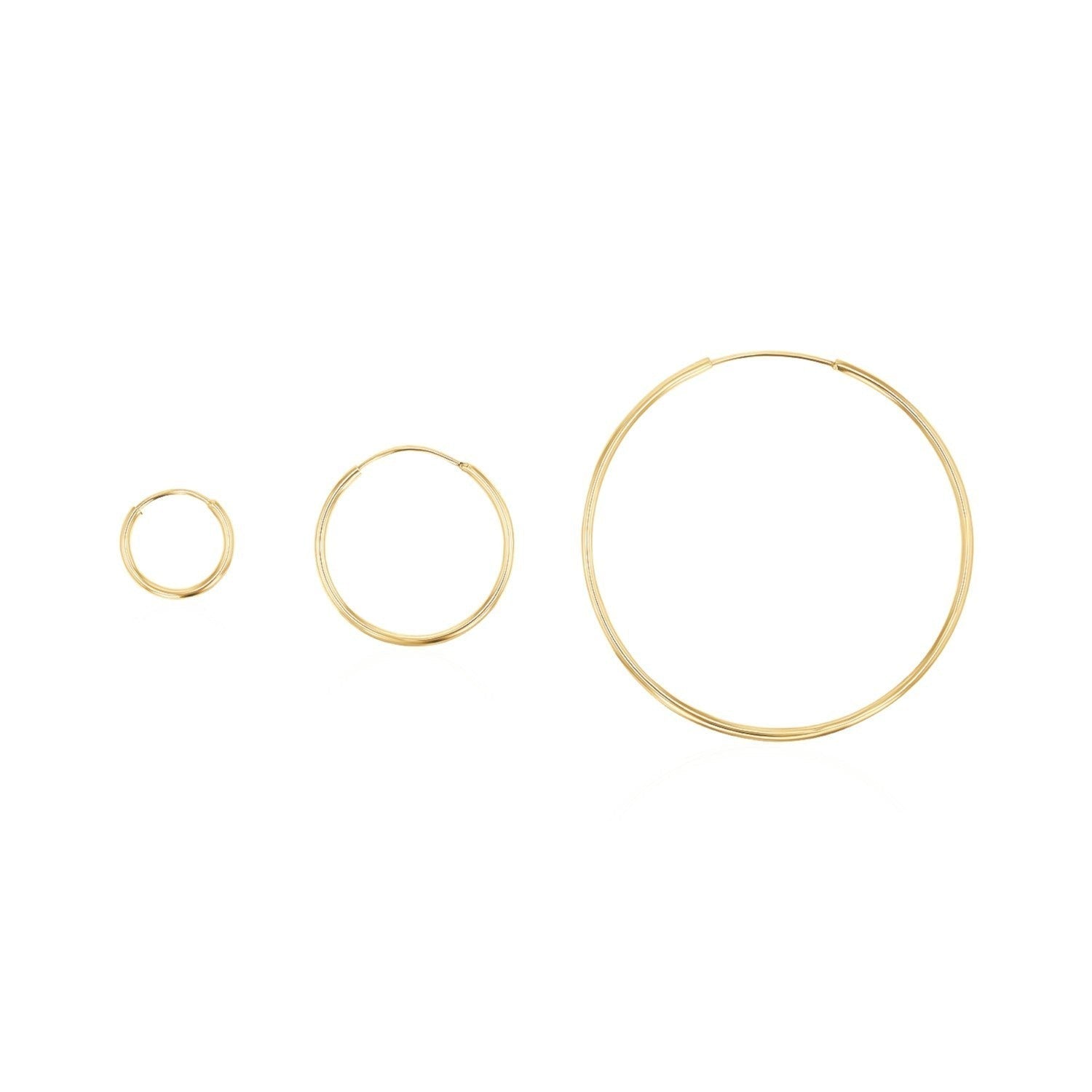 Endless Gold Hoop Earrings - Lotus Diamond