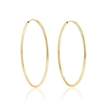 Endless Gold Hoop Earrings - Lotus Diamond
