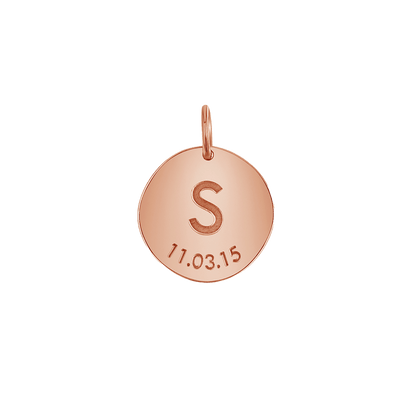 Engravable Initial & Date Charm - Lotus Diamond