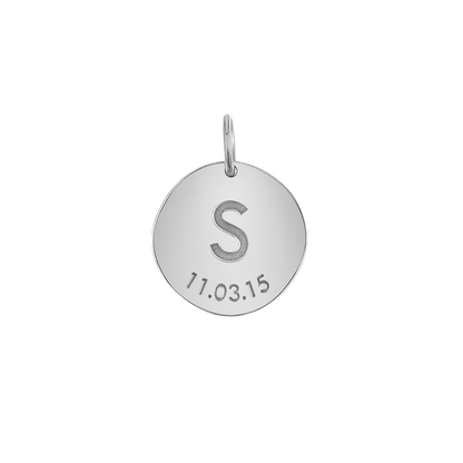 Engravable Initial & Date Charm - Lotus Diamond