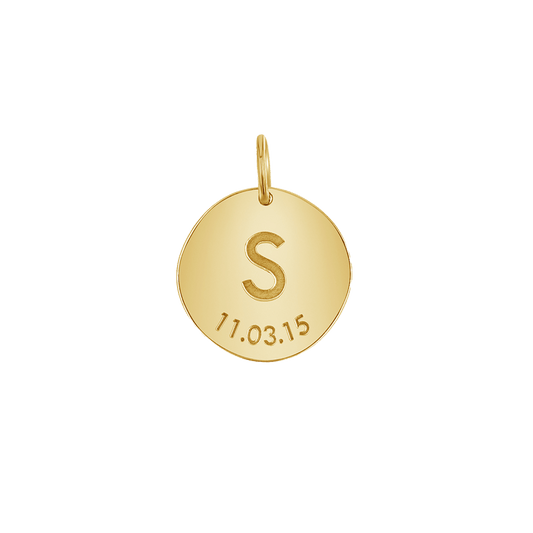 Engravable Initial & Date Charm - Lotus Diamond