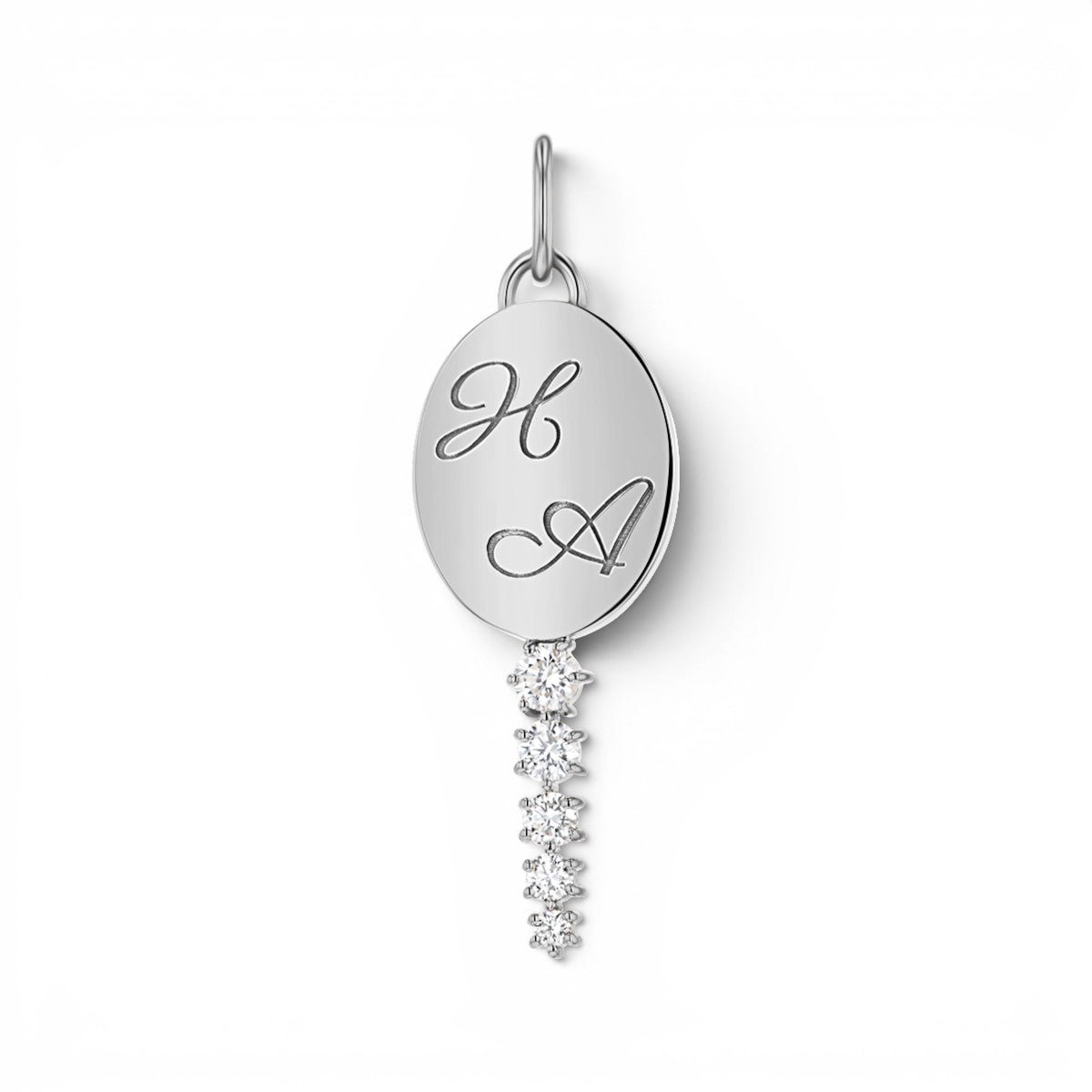 Engravable Tapered Diamond Key Charm - Lotus Diamond