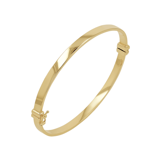 Essential Hinged Bangle (4mm) - Lotus Diamond