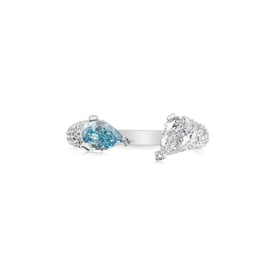 Fancy Blue Lab grown Diamond Ring 2.07ctw - Lotus Diamond