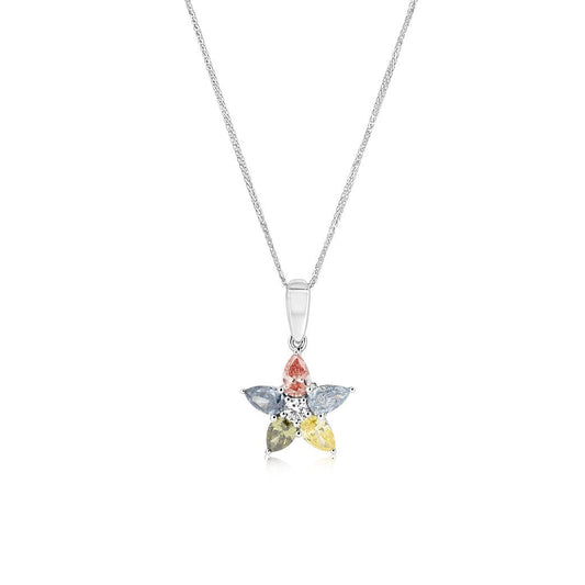 Fancy colour Lab - grown Diamond Necklace 0.75 ctw - Lotus Diamond
