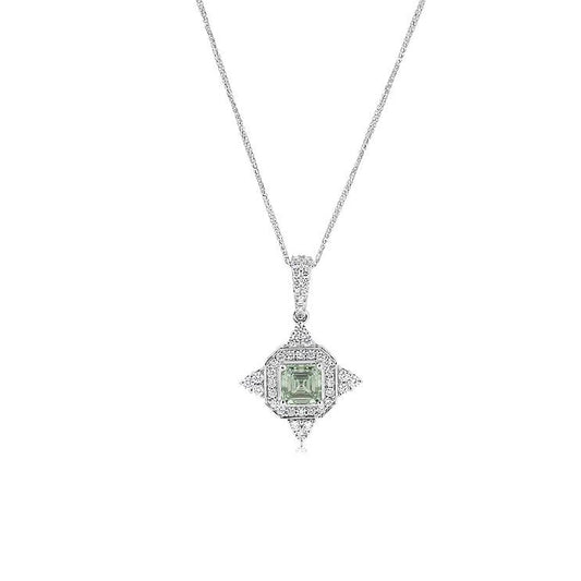 Fancy Green Lab - Grown Diamond Pendant - Lotus Diamond