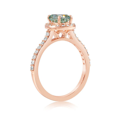 Fancy Green Lab grown Diamond Ring 1.43ctw - Lotus Diamond